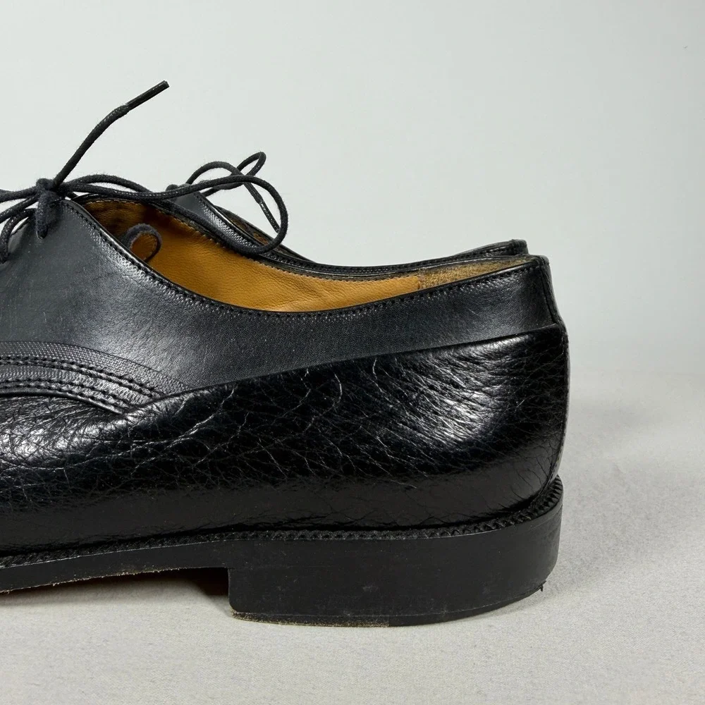 Johnston & Murphy Aristocraft‎ Italy Black Leather Cap Toe Derby Shoes Mens 10 M